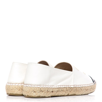 Chanel Lambskin CC Espadrilles 38 White Black 4 of 15