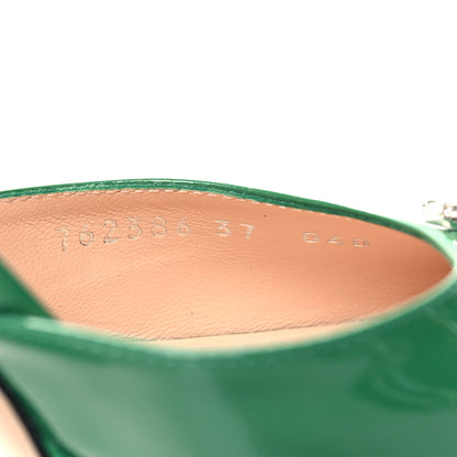 Gucci Vernice Crystal Double G Platform Pumps 37 New Shamrock 6 of 9