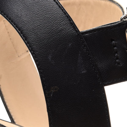 Jimmy Choo Crystal Calfskin Minase Sandals 39.5 Black 11 of 12