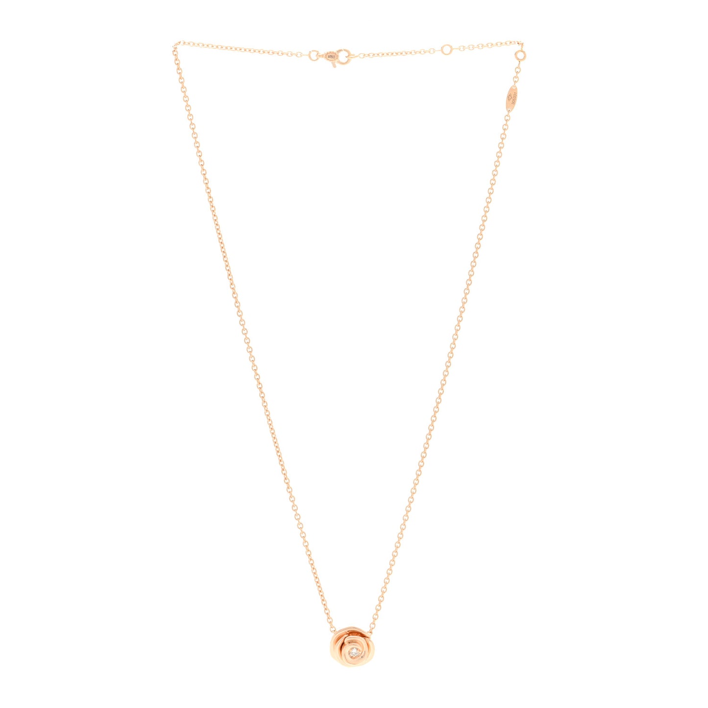 18K Rose Gold Diamond Large Rose Couture Necklace