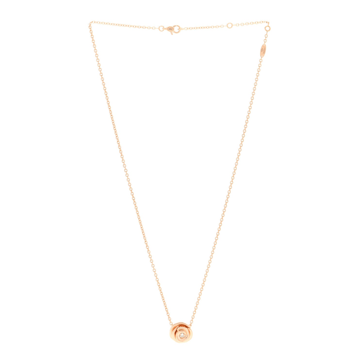 Christian Dior 18K Rose Gold Diamond Large Rose Couture Necklace 3 of 4