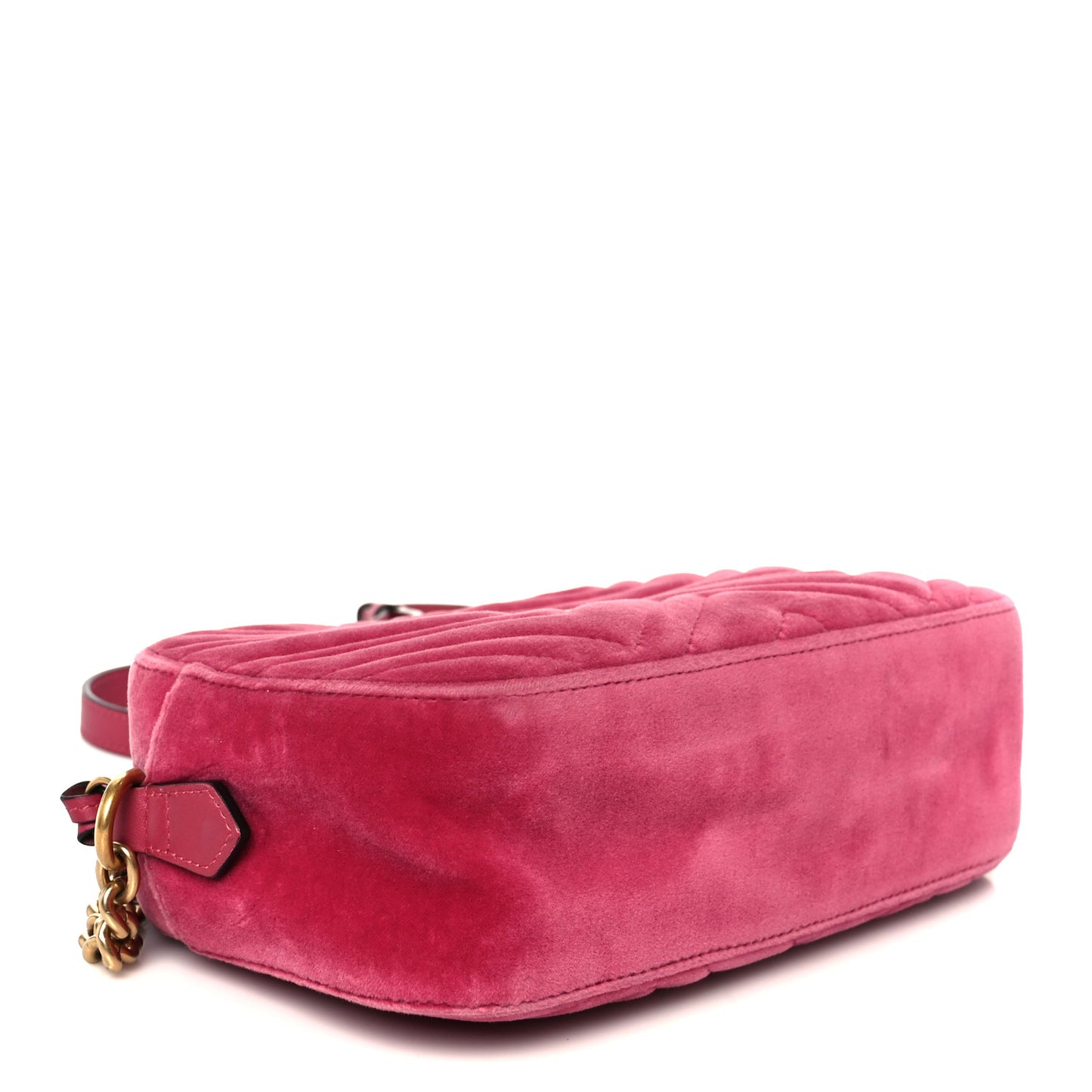 Velvet Matelasse Small GG Marmont Chain Shoulder Bag Light Raspberry Rose