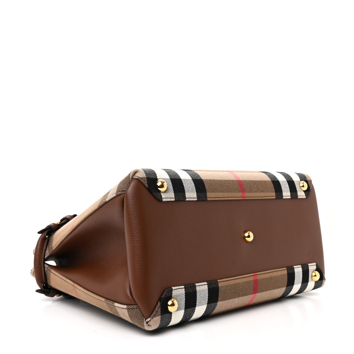 Burberry House Check Grainy Calfskin Medium Banner Tote Tan 4 of 15
