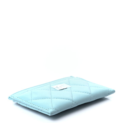 Chanel Lambskin Quilted Card Holder Neon Blue 8 of 16
