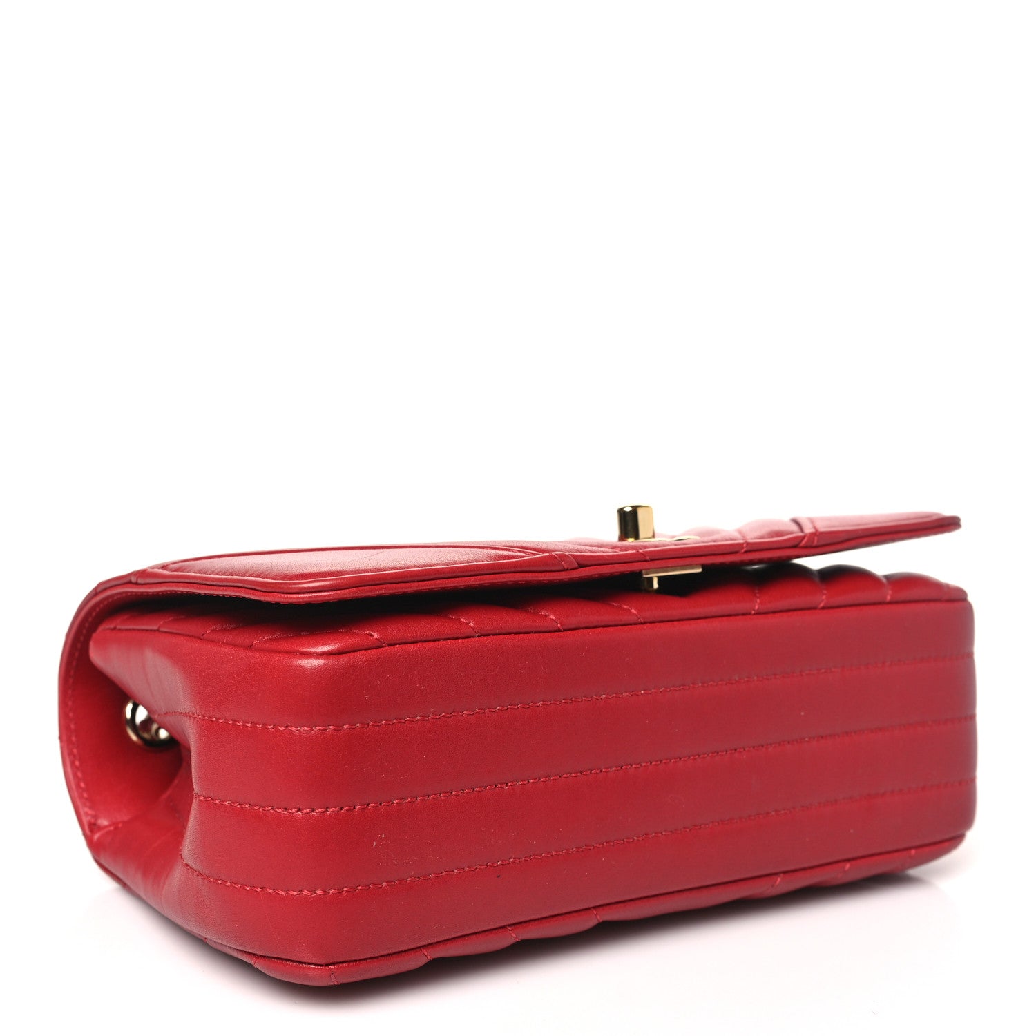 Chanel Calfskin Chevron Quilted Mini Statement Flap Red 4 of 9