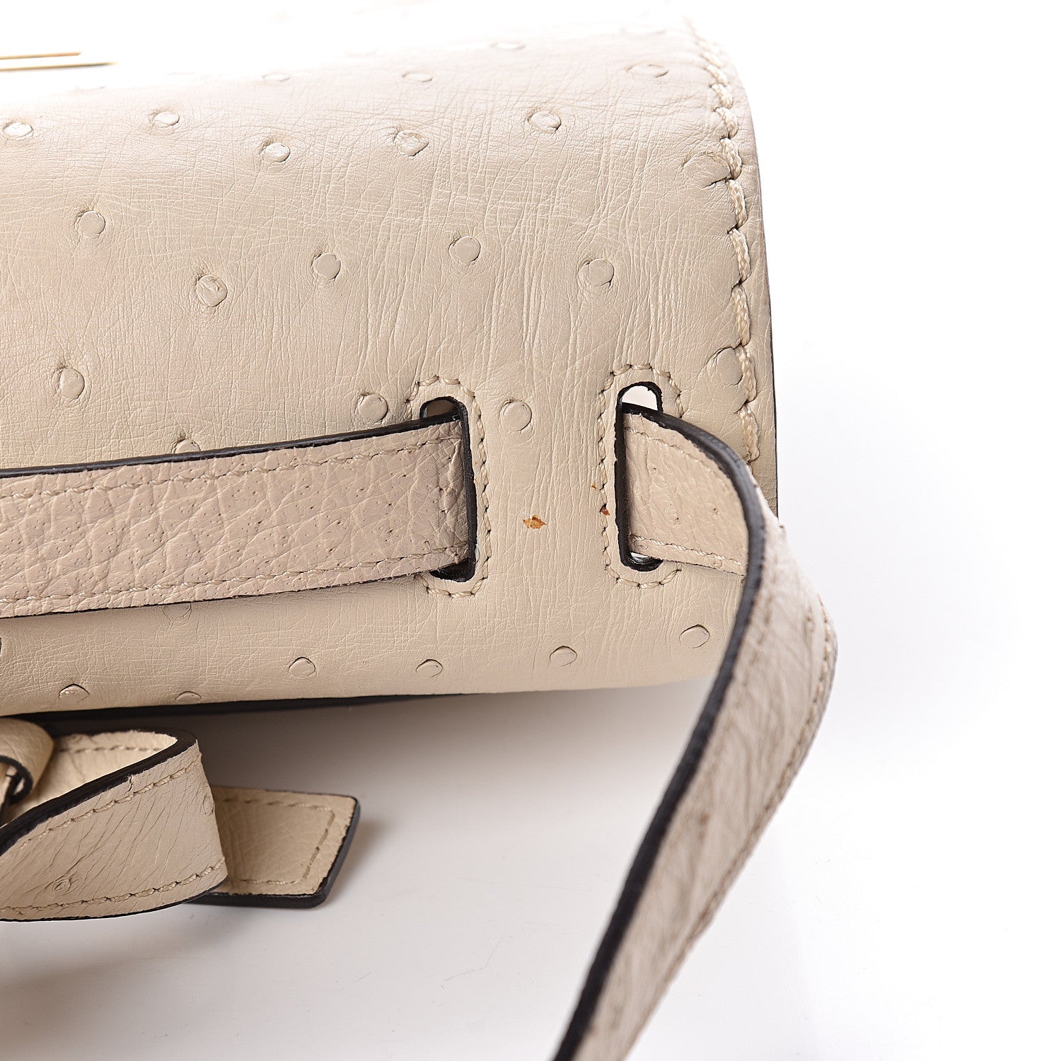 Chloe Ostrich Louise Shoulder Bag Ivory 13 of 14