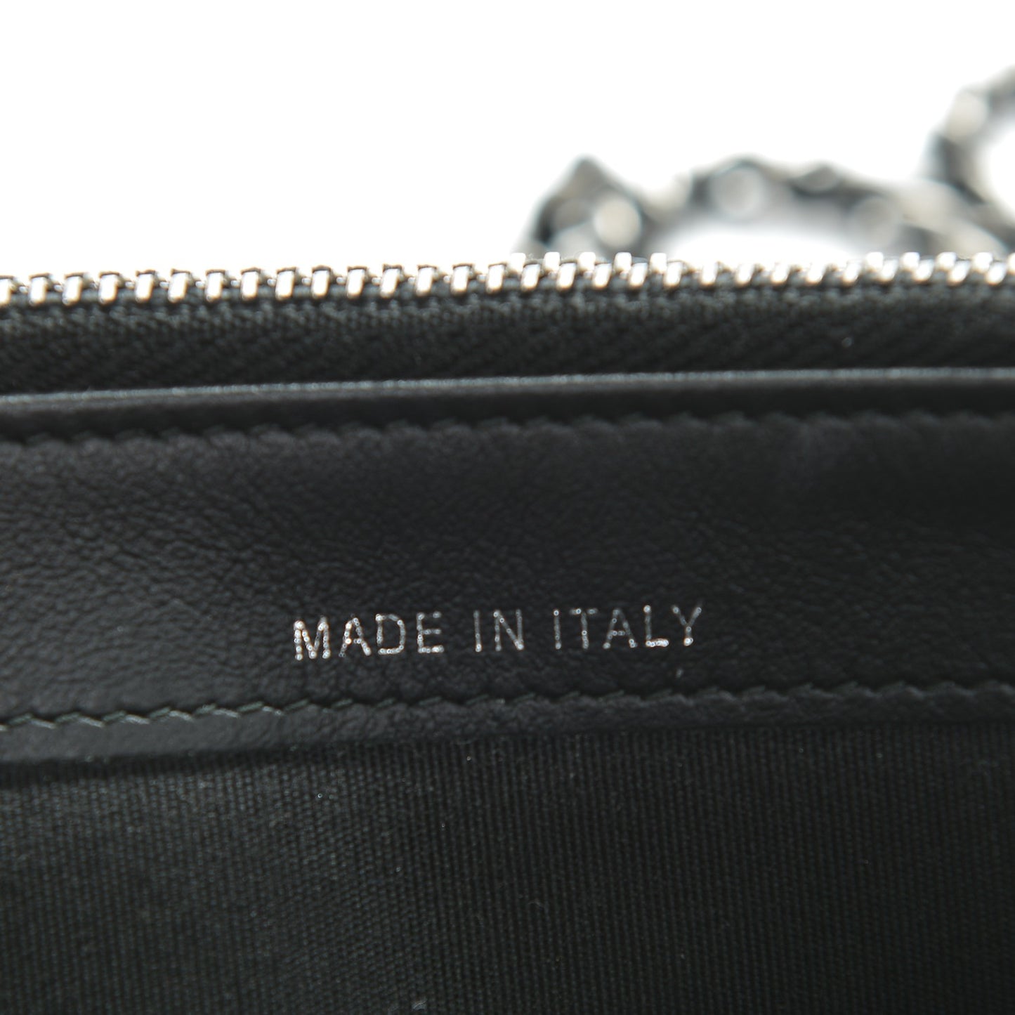 Calfskin Quilted Small Boy Clutch With Chain Black