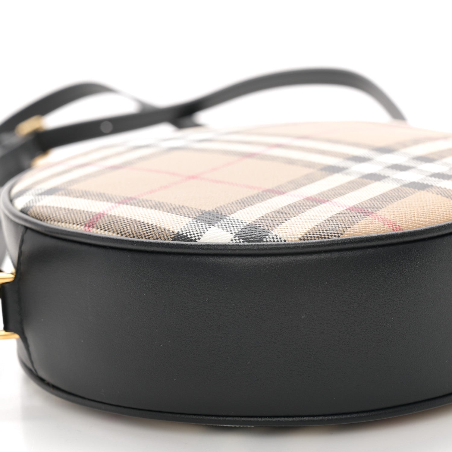 Burberry Vintage Check Canvas Calfskin Louise Bag Archive Beige Black 8 of 9