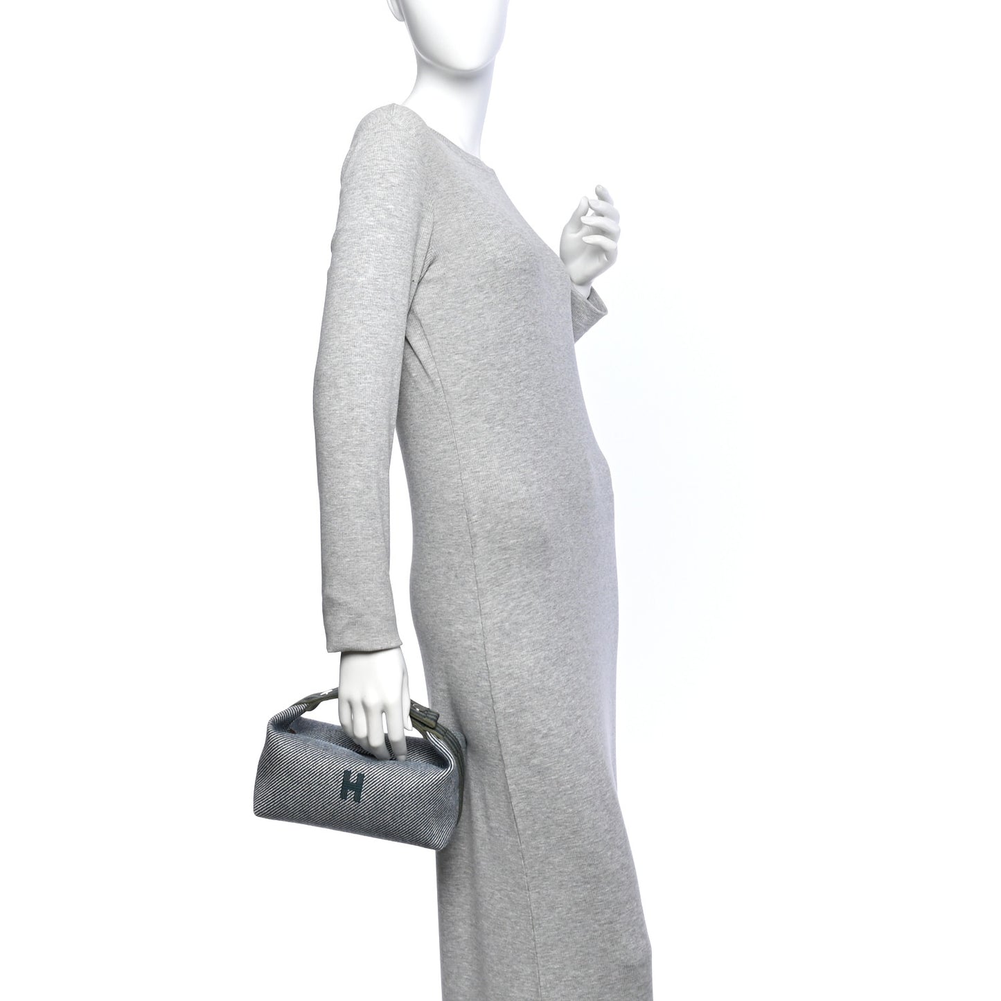 Wool Small Bride-A-Brac H Natte Pouch Bleu Abysse