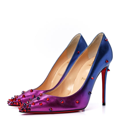 Christian Louboutin Patent Scarabe Degraspike 100 Pumps 38 Rose Digitale 3 of 8