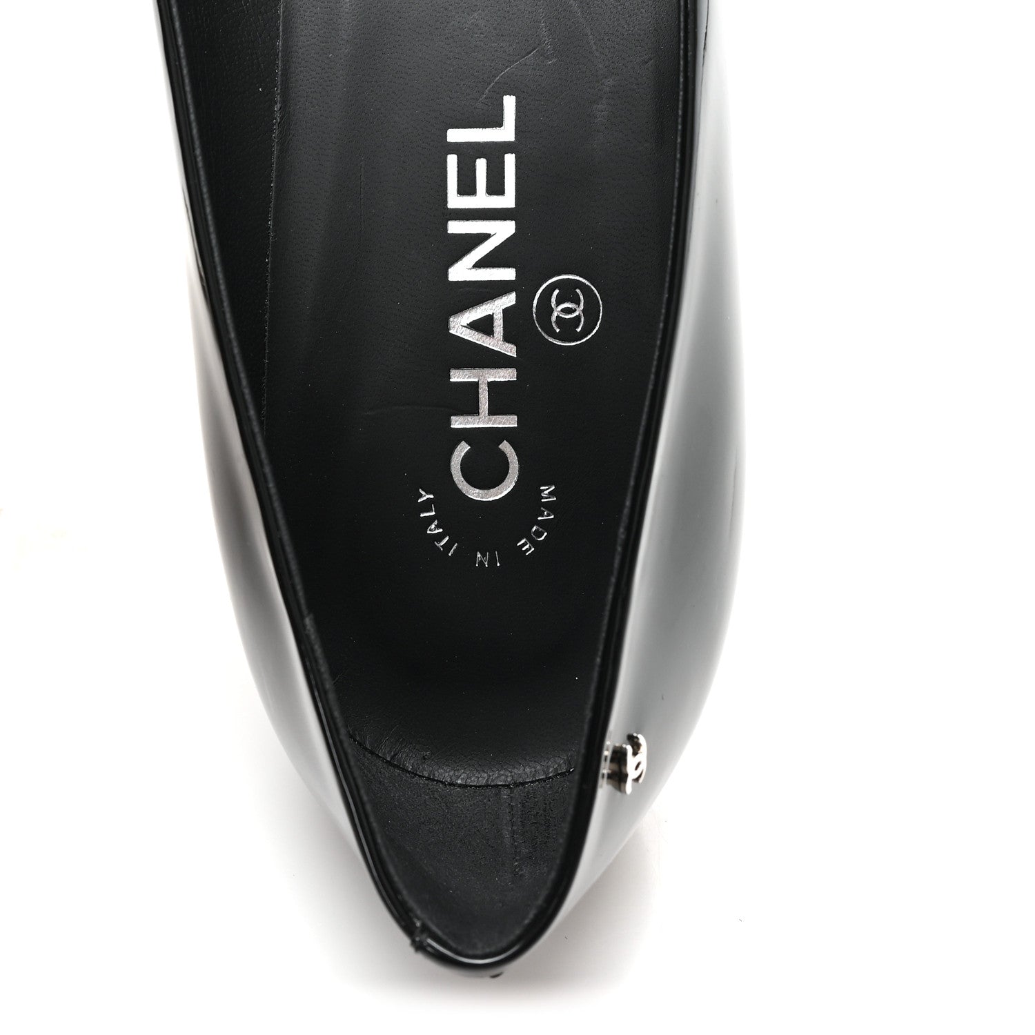 Chanel Patent Calfskin Cap Toe CC Pearl Pumps 41 Black 8 of 10