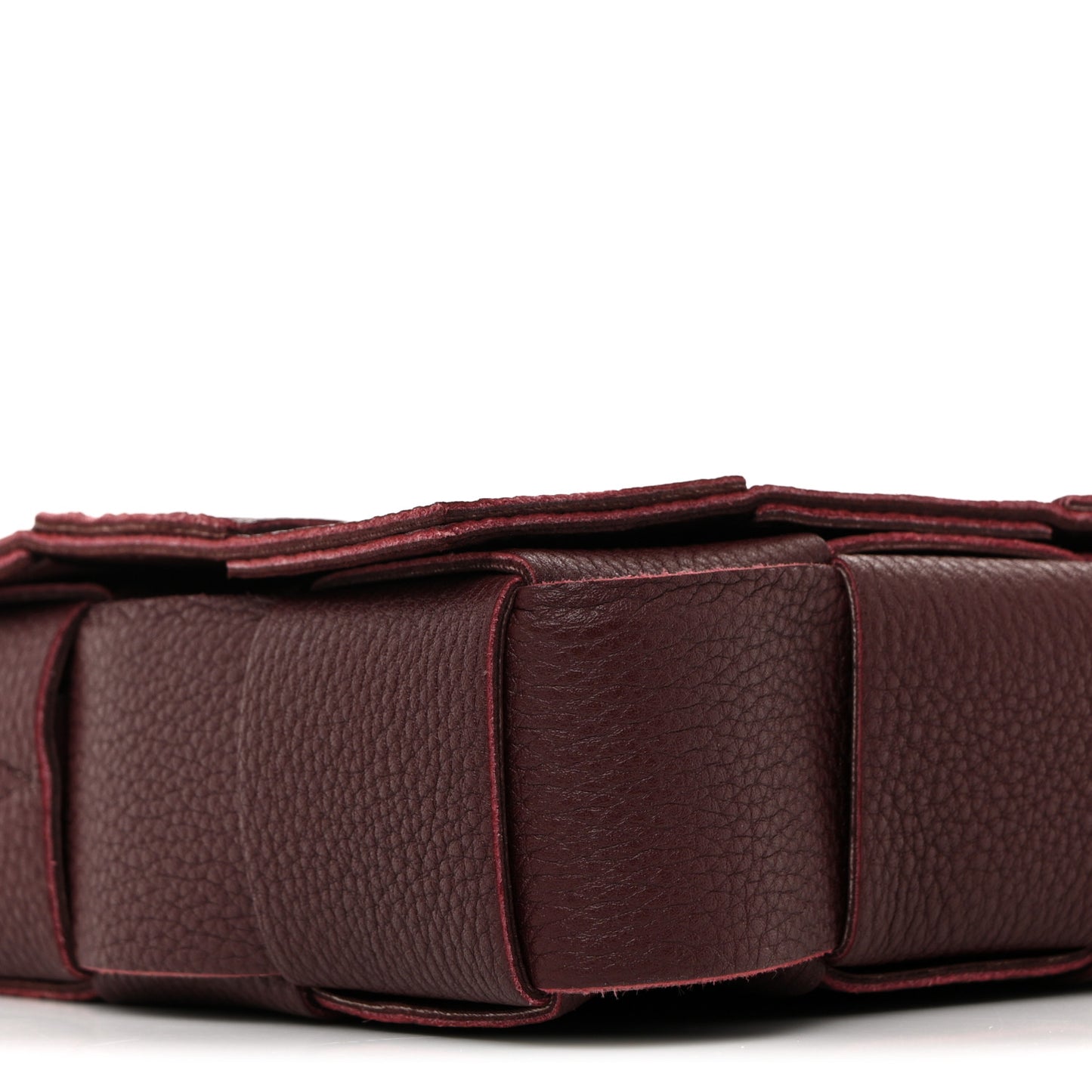 Grained Calfskin Maxi Intrecciato Cassette Crossbody Bag Bordeaux
