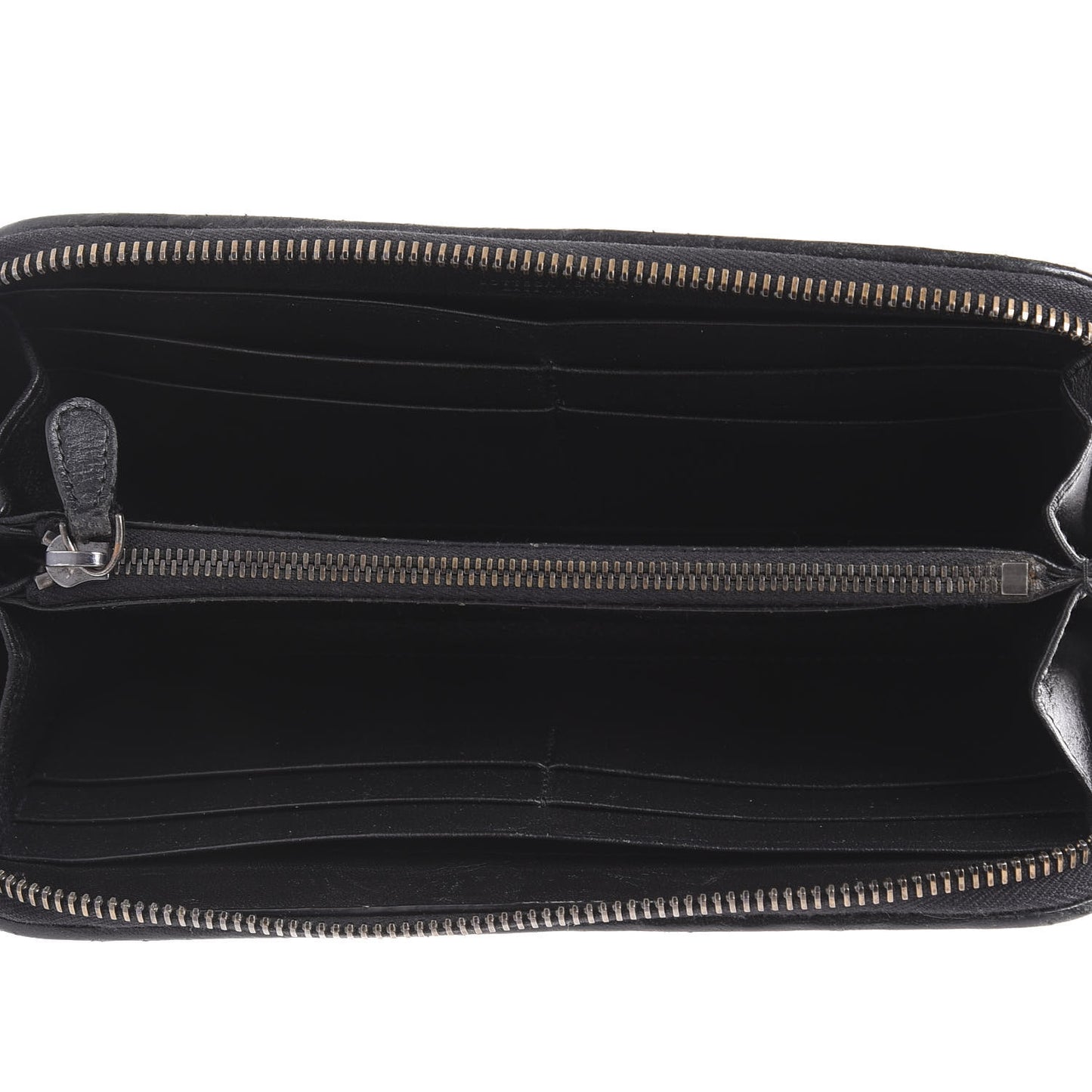 Nappa Intrecciato Zip Around Wallet Black