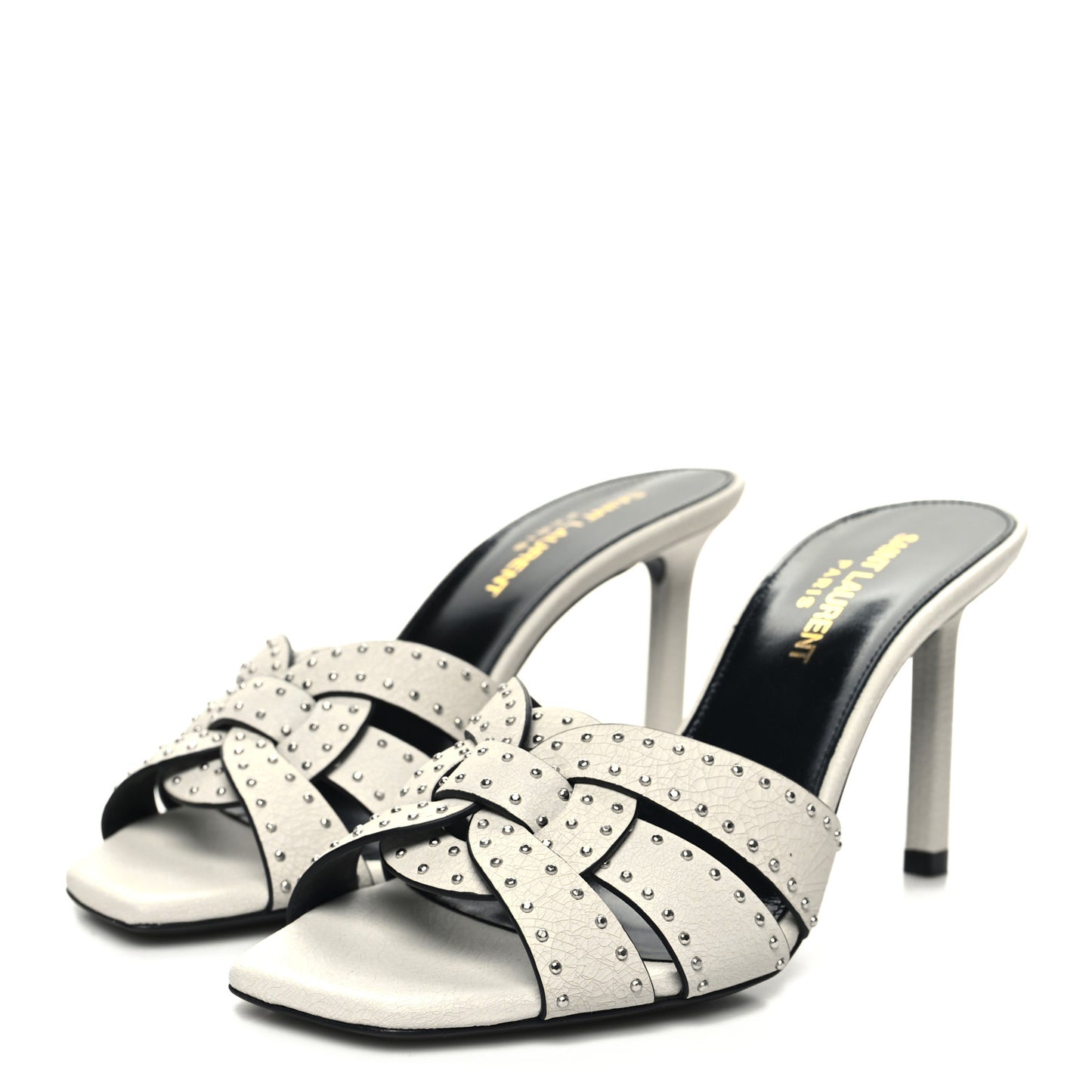 Grain De Poudre Tribute 85 Slide Studded Sandals 35.5 Off White