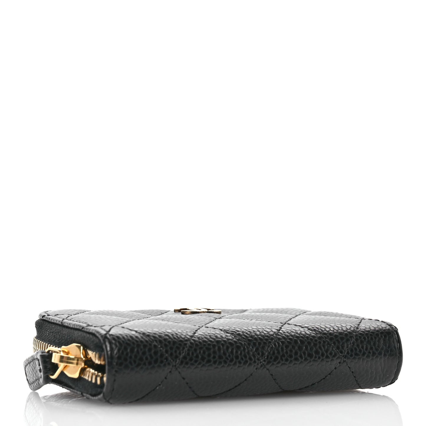 Caviar Quilted Zip Coin Purse Black