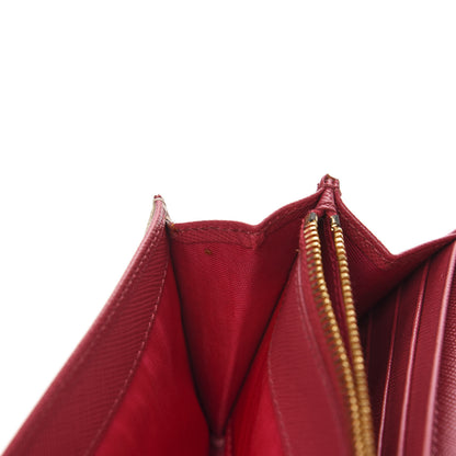 Prada Saffiano Metal Continental Flap Wallet Fragola Talco 8 of 9