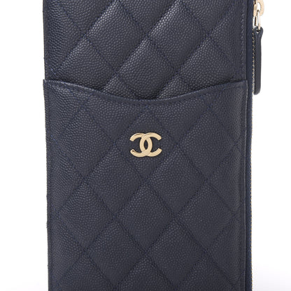 Chanel Caviar Quilted Classic Flat Wallet Pouch Blue 12 of 12