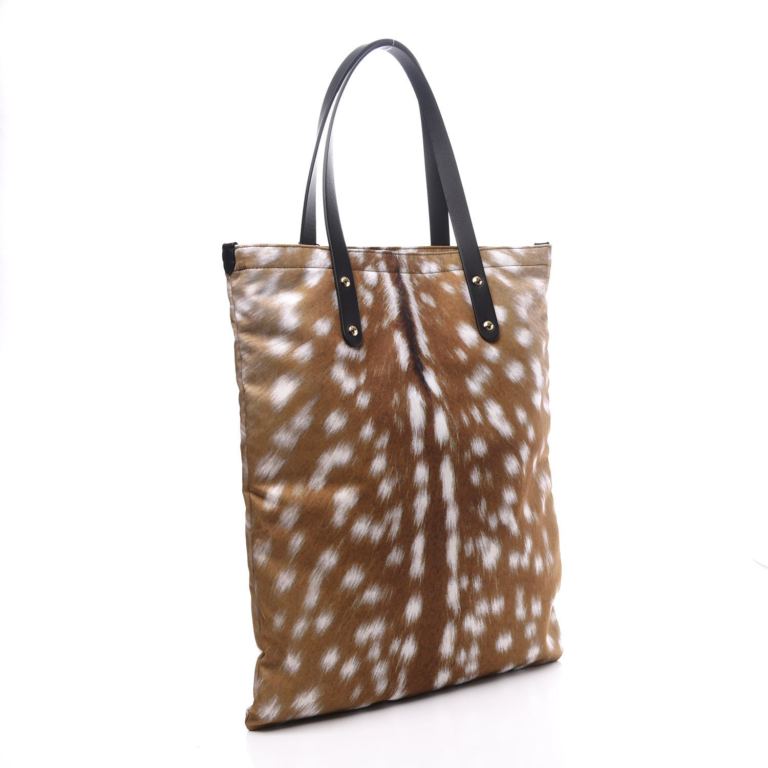 Burberry Nylon Deer Print Flat Tote Bag Black Brown 2 of 10