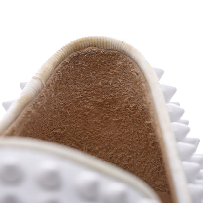 Christian Louboutin Calfskin Spikes Mens Roller Boat Flat 39 White 8 of 14