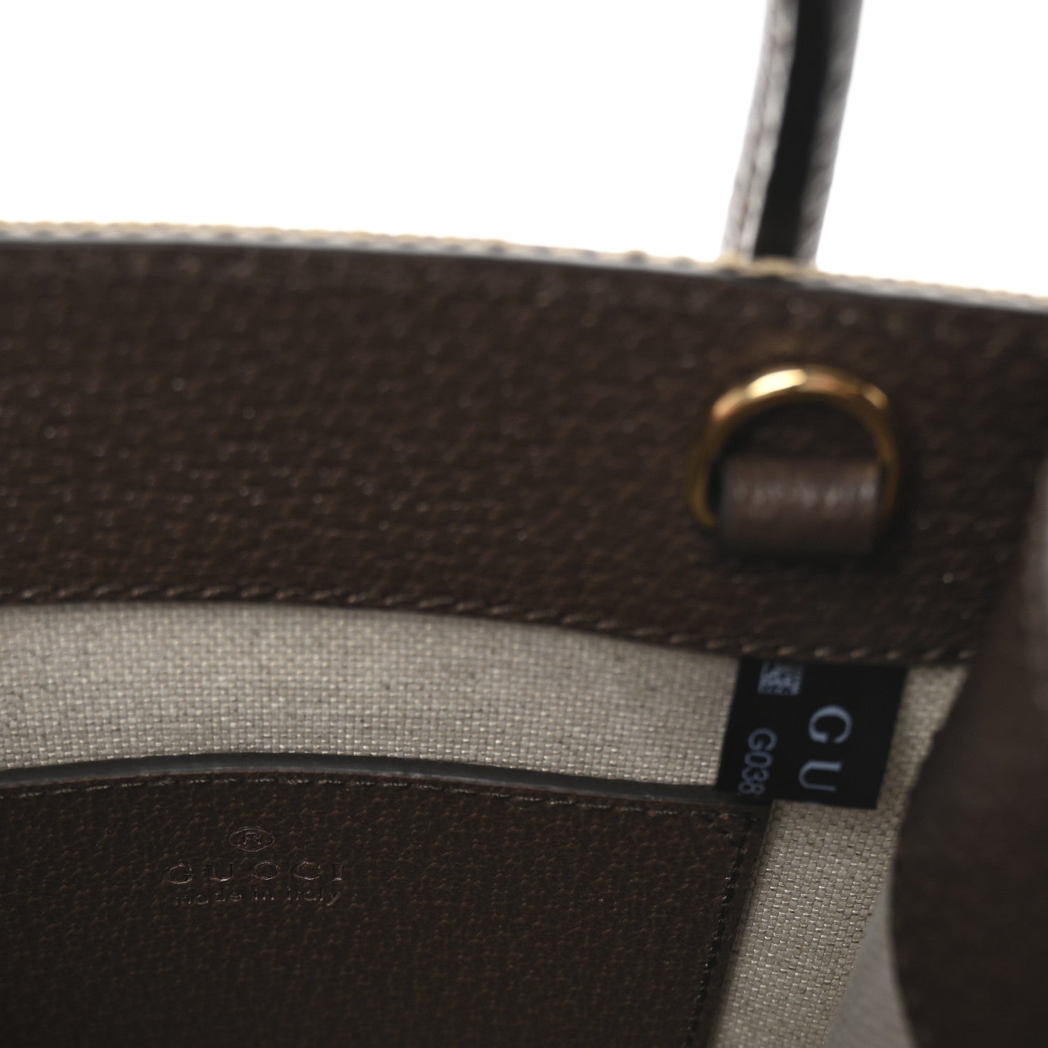 Gucci Monogram Jumbo GG Textured Dollar Calfskin Web Mini Vertical Tote Camel Ebony New Acero 6 of 9