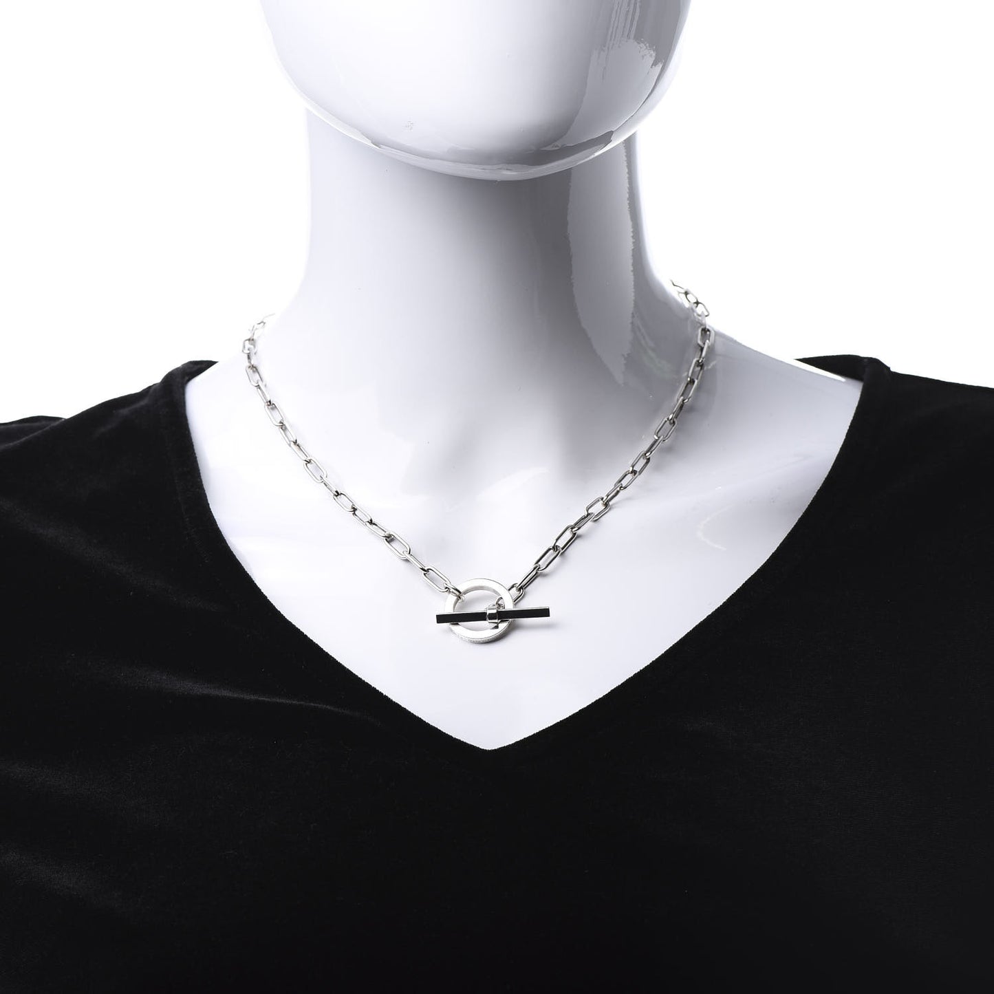 Sterling Silver Chain Toggle Necklace