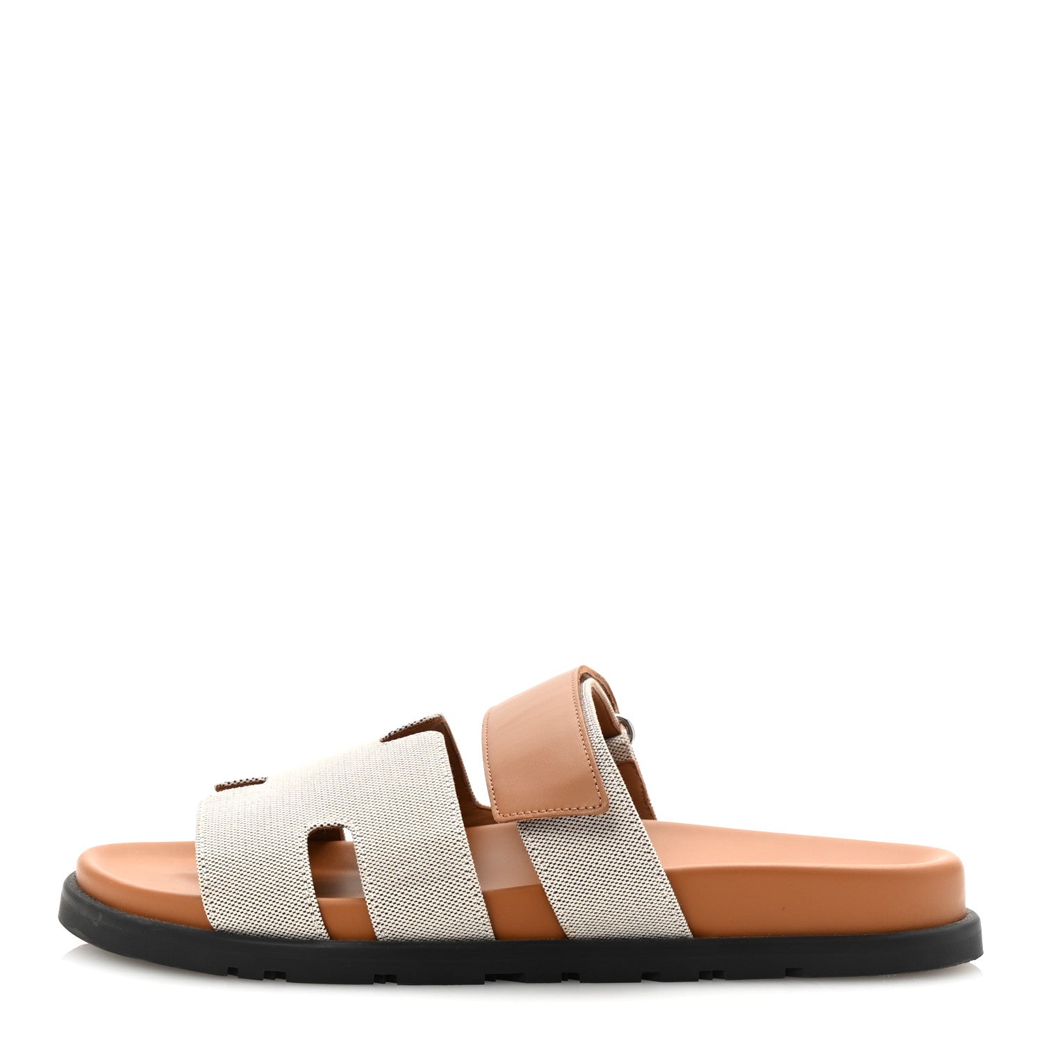 Hermes Toile De Coton Veau Lisse Mens Chypre Sandals 42 Prunoir Naturel 1 of 10