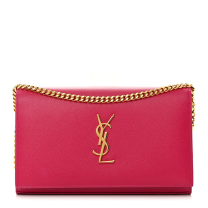 Saint Laurent Grain De Poudre Monogram Chain Wallet Bubblegum 1 of 16