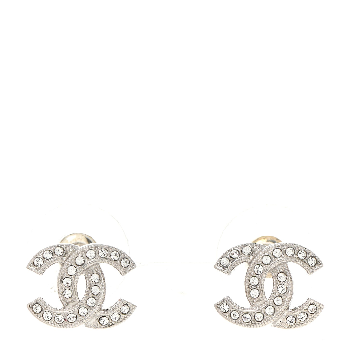 Crystal CC Earrings Silver