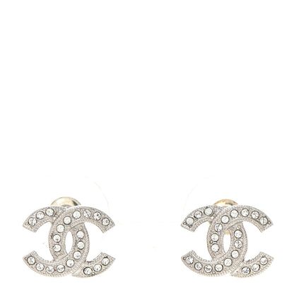 Chanel Crystal CC Earrings Silver 1 of 5