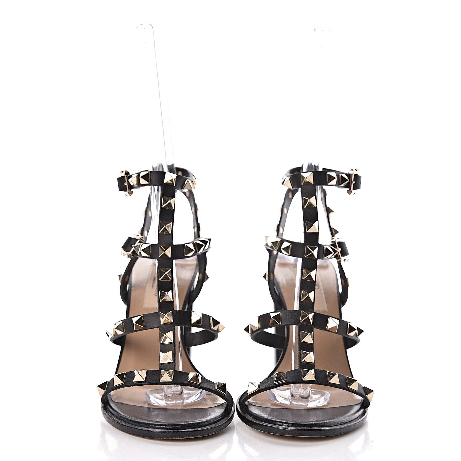 Valentino Garavani Calfskin Rockstud 90mm City Sandals 36 Black 2 of 11