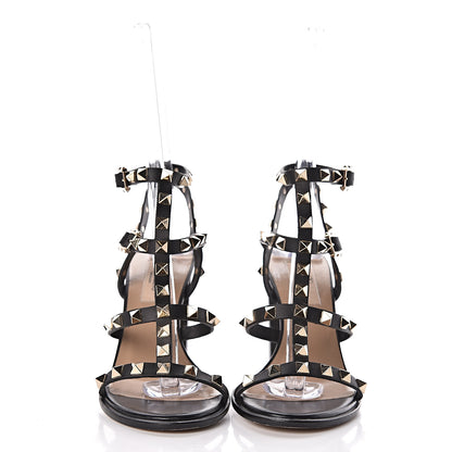 Valentino Garavani Calfskin Rockstud 90mm City Sandals 36 Black 2 of 11