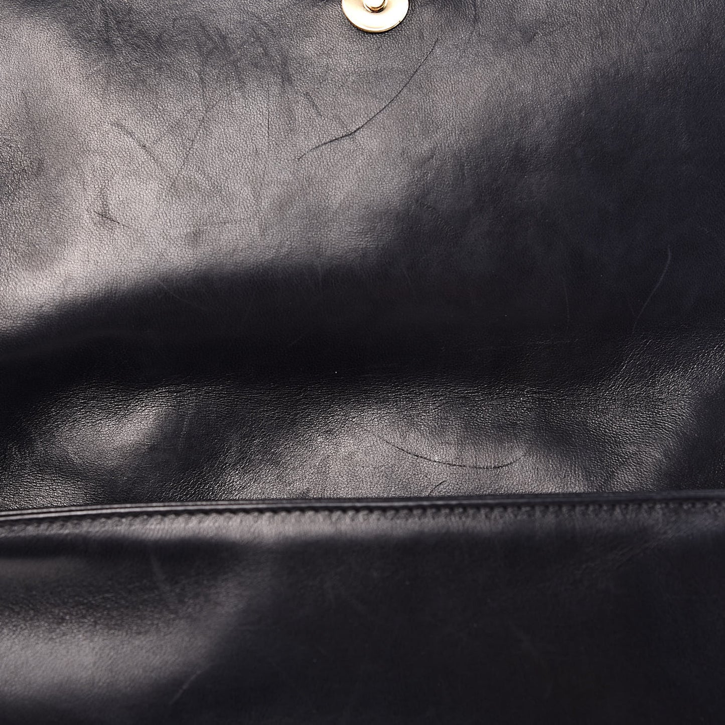 Lambskin Quilted CC Chocolate Bar Flap Black