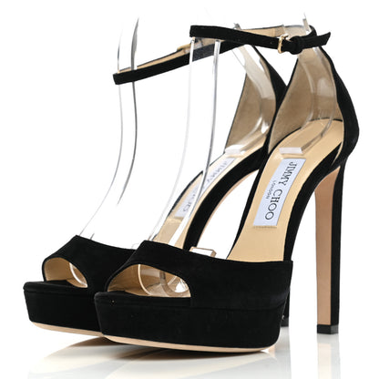 Jimmy Choo Suede Max 150 Sandals 37.5 Black 3 of 8