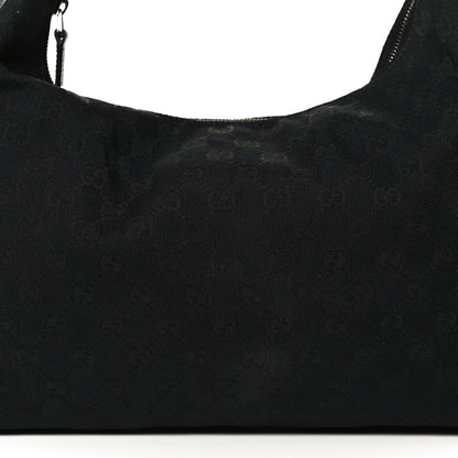 Gucci Monogram Medium Horsebit Chain Hobo Black 8 of 13