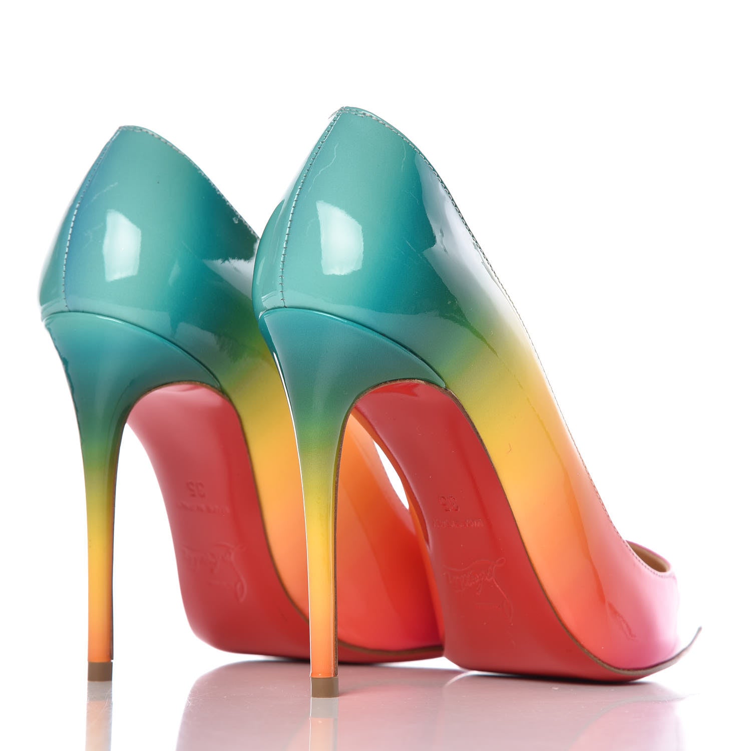 Christian Louboutin Patent Rainbow Pigalle Follies 100 Pumps 35 Multicolor 4 of 8