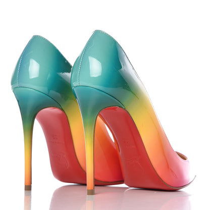 Christian Louboutin Patent Rainbow Pigalle Follies 100 Pumps 35 Multicolor 4 of 8