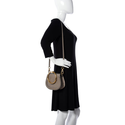 Chloe Calfskin Suede Small Nile Bracelet Bag Motty Grey 2 of 10