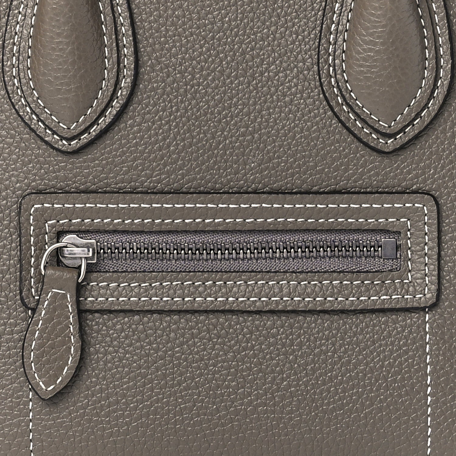 Celine Drummed Calfskin Nano Luggage Souris 9 of 12