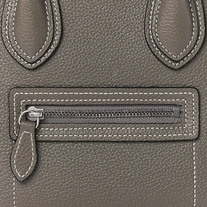 Celine Drummed Calfskin Nano Luggage Souris 9 of 12