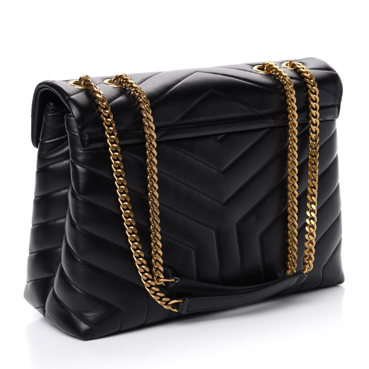 Saint Laurent Calfskin Y Quilted Monogram Medium Loulou Chain Satchel Black 4 of 15