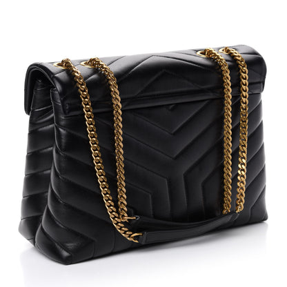 Saint Laurent Calfskin Y Quilted Monogram Medium Loulou Chain Satchel Black 4 of 15