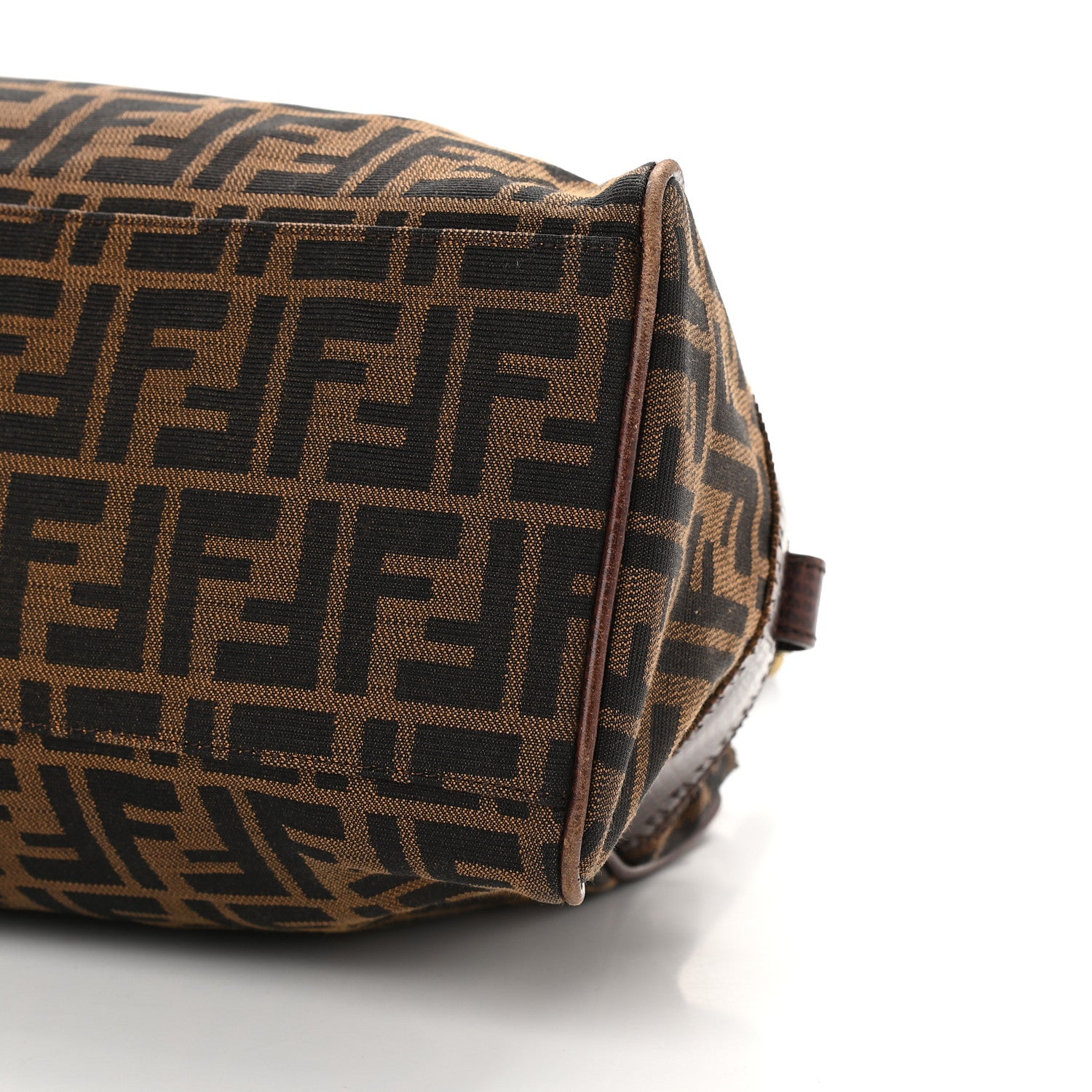 Fendi Zucca Calfskin Lizard Shoulder Bag Tobacco 8 of 12