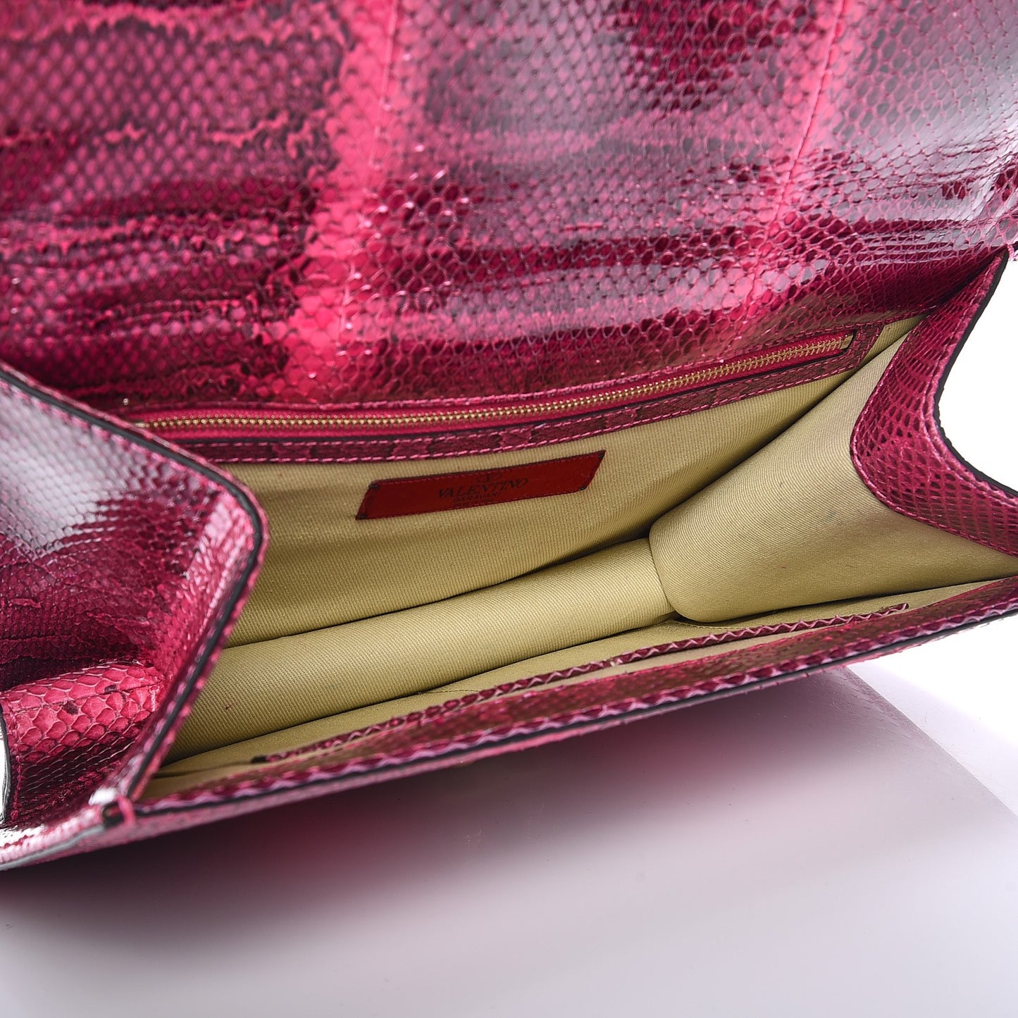 Python Large Glam Lock Rockstud Flap Pop Fuxia