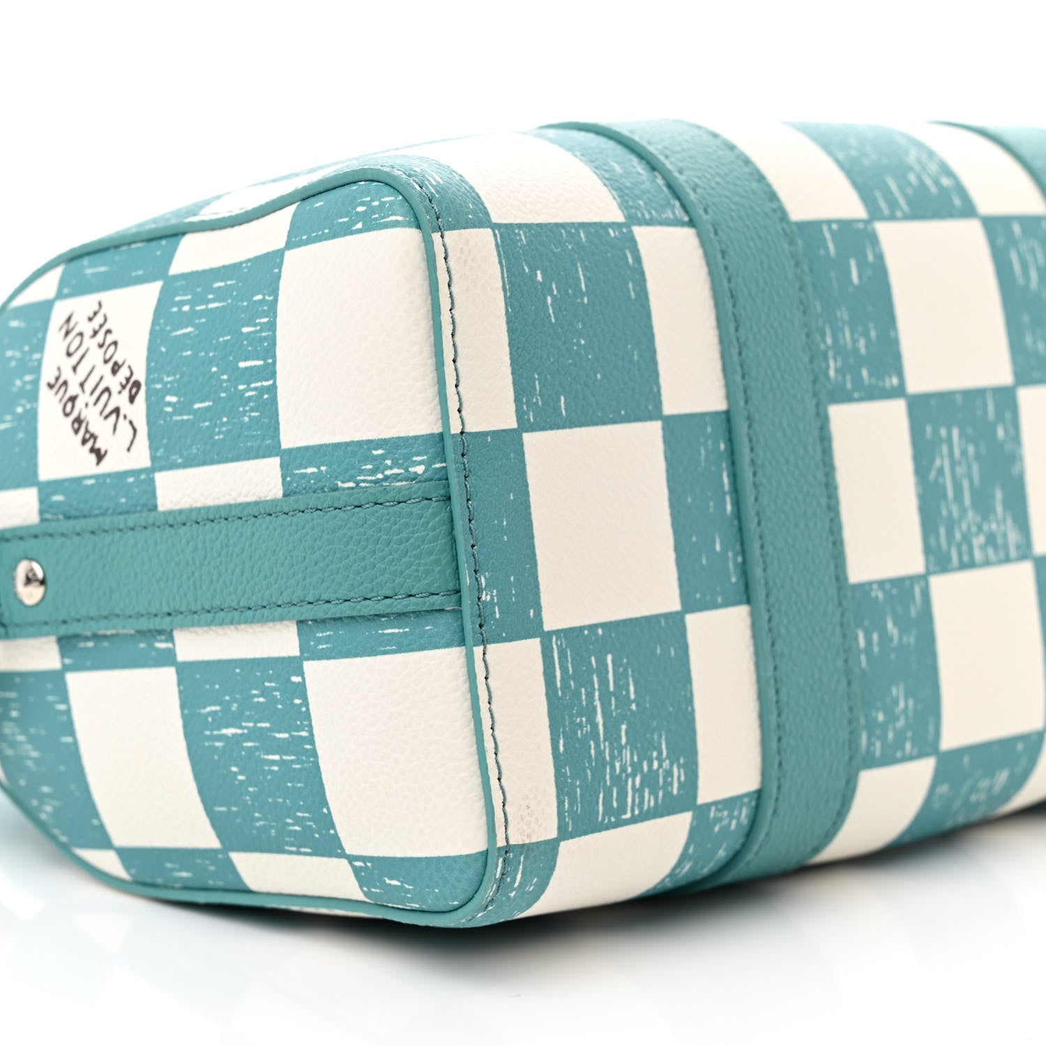 Louis Vuitton Calfskin Damier City Keepall Teal 8 of 9