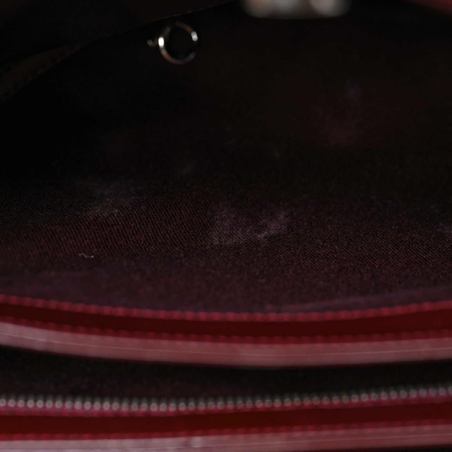 Patent Quilted Maxi Just Mademoiselle Bowling Bag Burgundy