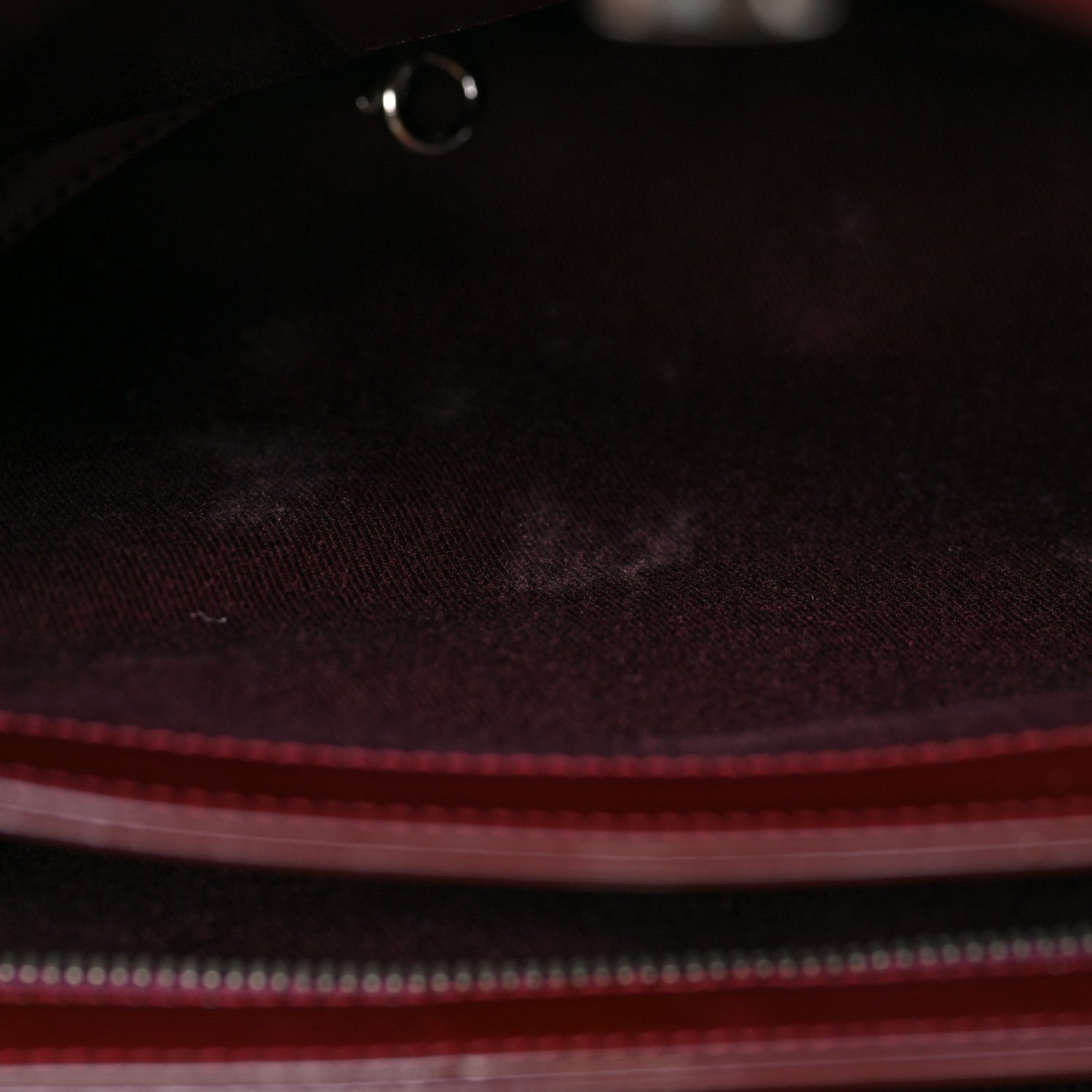 Chanel Patent Quilted Maxi Just Mademoiselle Bowling Bag Burgundy 7 of 8