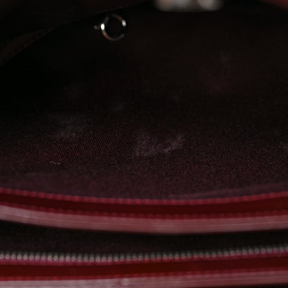 Chanel Patent Quilted Maxi Just Mademoiselle Bowling Bag Burgundy 7 of 8