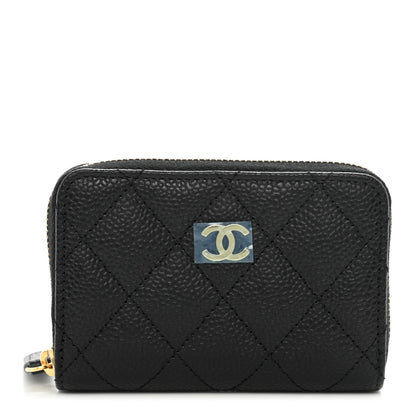 Chanel Caviar Quilted Zip Coin Purse Black 1 of 7