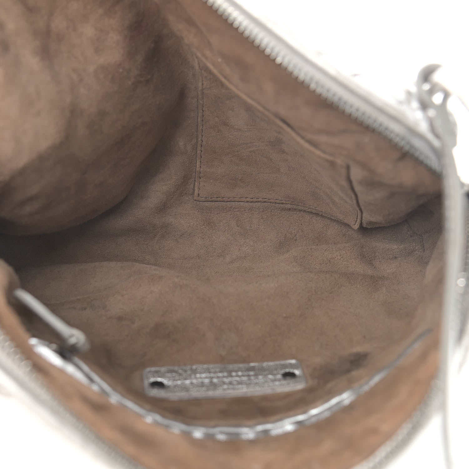 Bottega Veneta Metallic Nappa Intrecciato Nodini Crossbody Messenger Silver 5 of 11