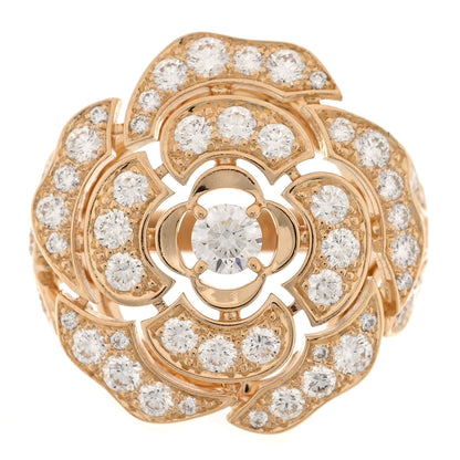 Chanel 18K Yellow Gold Diamond Bouton de Camelia Ring 49 5 1 of 4